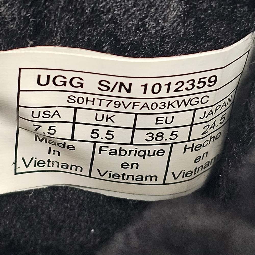 UGG Quincy Womens 7.5 Black Suede Shearling Lace Up Ankle Boots 1012359 - Picture 10 of 10